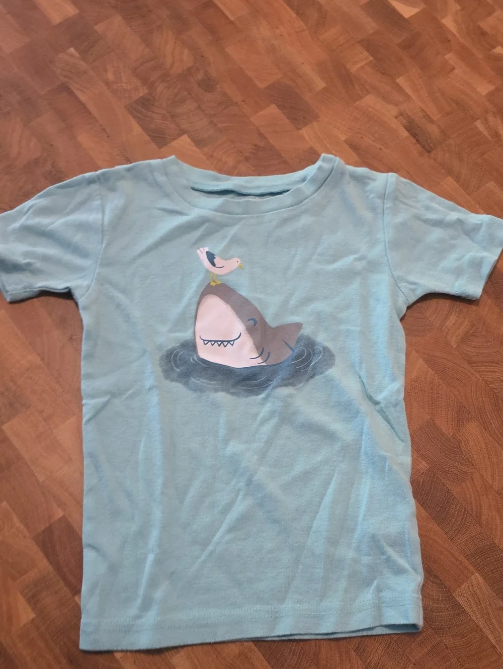 Carter's Light Blue Shark & Bird Graphic Tee